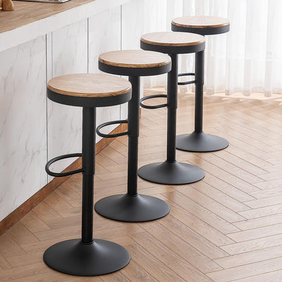 Tabouret de Bar Industriel Réglable - Lot de 2