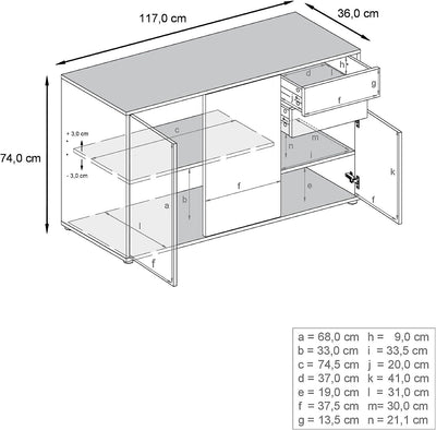 Buffet Blanc et Gris Béton