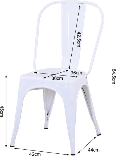 Chaise Industrielle Blanche - Lot de 4