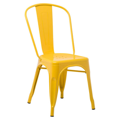 chaise jaune moutarde industriel