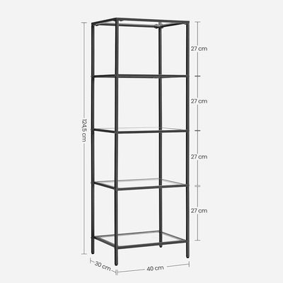 etagere metal noir et verre