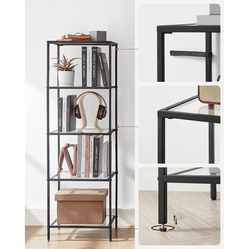 etagere metal et verre