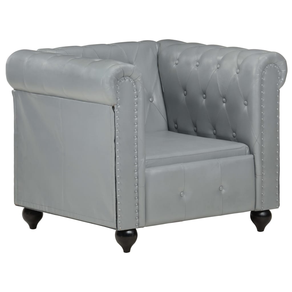 Fauteuil Chesterfield Gris