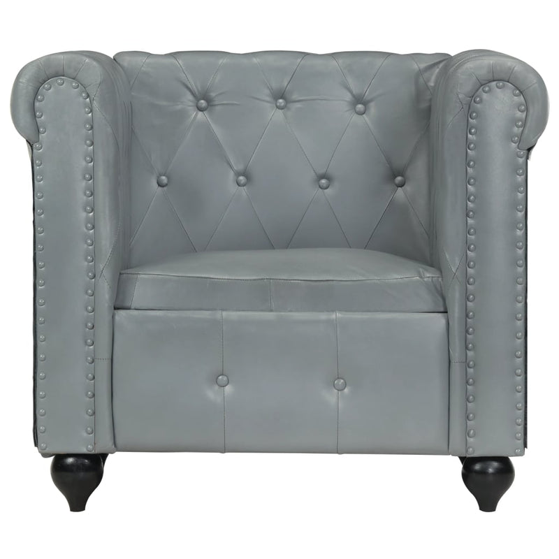 Fauteuil Chesterfield Gris