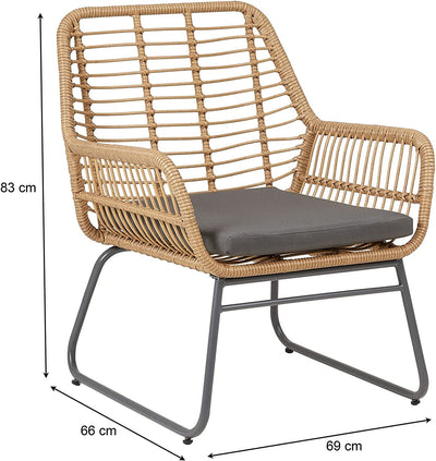 Fauteuil en Rotin Pied Métal