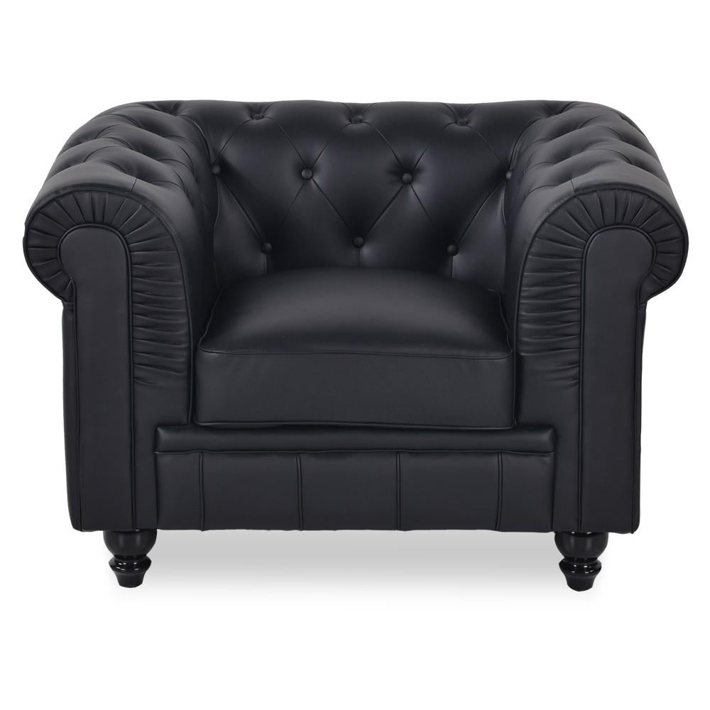 Fauteuil Chesterfield Noir