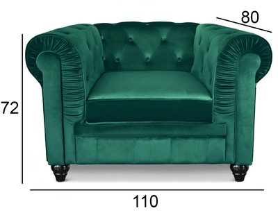 Fauteuil Chesterfield Vert