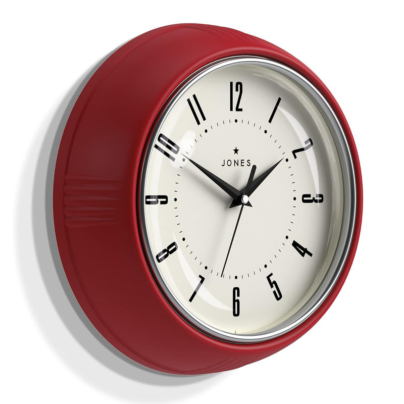 Horloge Industrielle Rouge