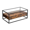 Table Basse Verre et Bois Rectangulaire