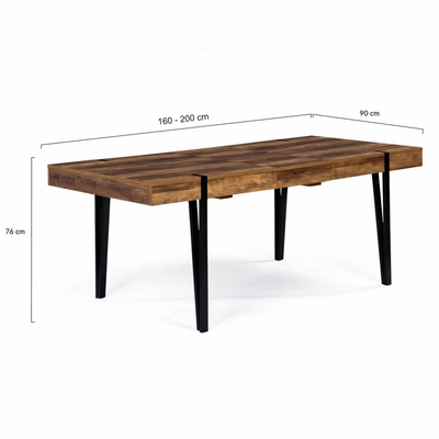 Table Style Industriel avec Rallonge