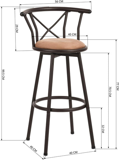 Tabouret de Bar Ancien - Lot de 2