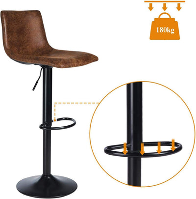 Tabouret de Bar Industriel Confortable - Lot de 2