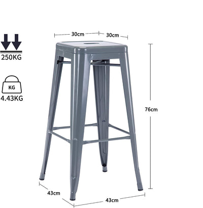 Tabouret de Bar Industriel Gris