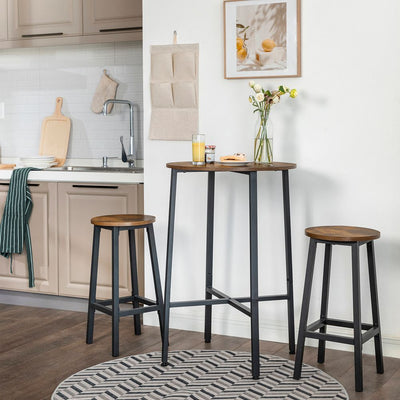 Tabouret de Bar Industriel Métal et Bois - Lot de 2