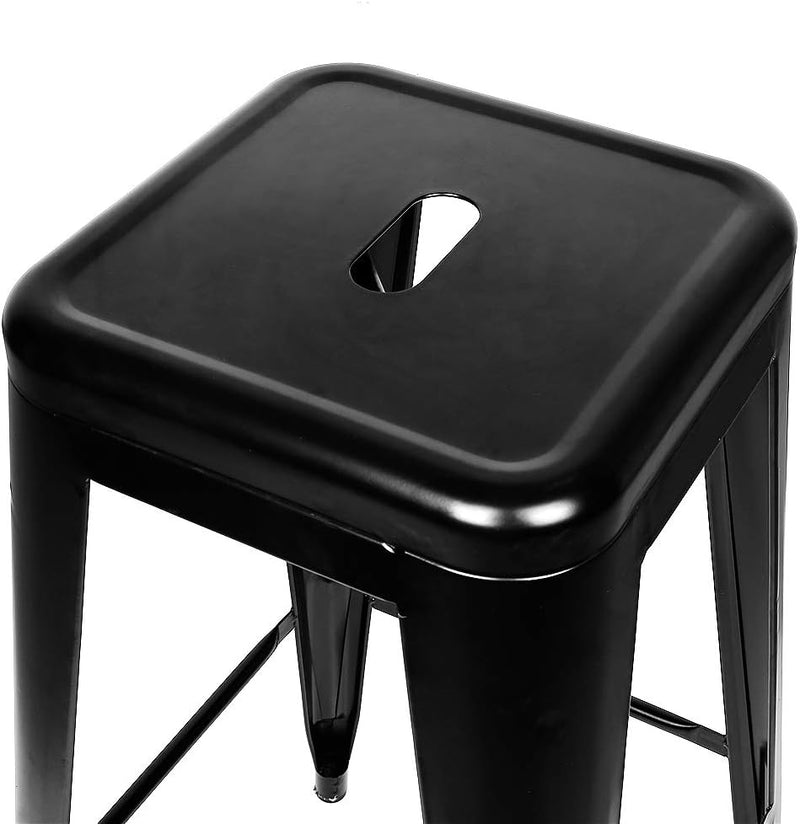 Tabouret de Bar Industriel Noir Mat