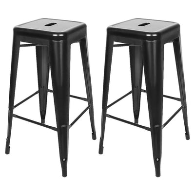 Tabouret de Bar Industriel Noir Mat