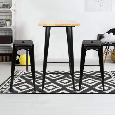 Tabouret de Bar Industriel Noir Mat - Lot