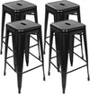 Tabouret de Bar Industriel Noir Mat - Lot