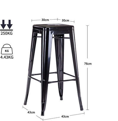 Tabouret de Bar Noir Industriel