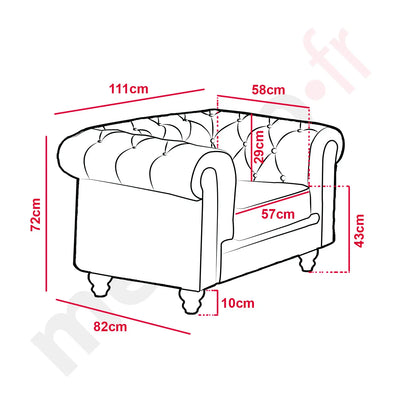 Fauteuil Chesterfield Rouge