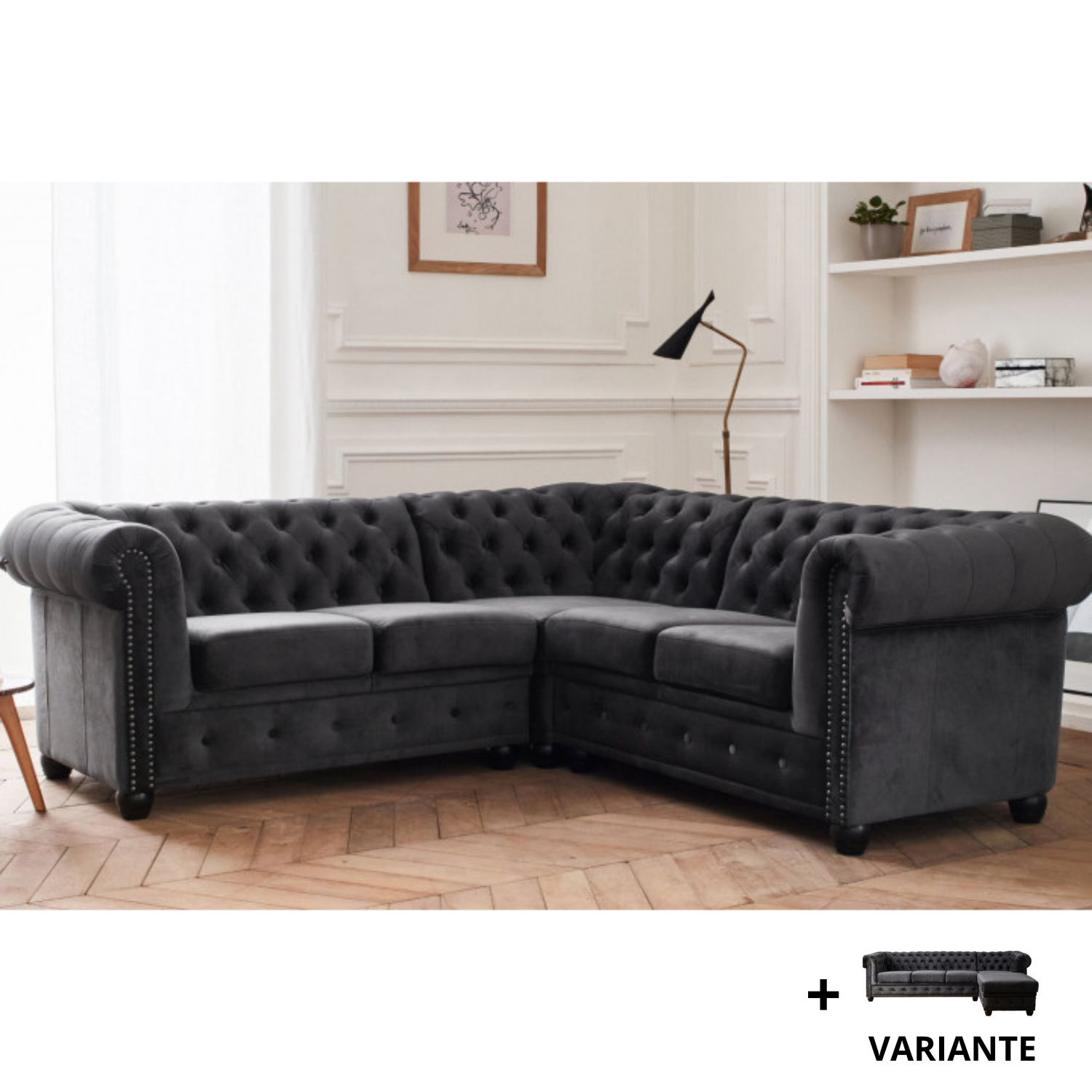 Canapé d'Angle Chesterfield Velours