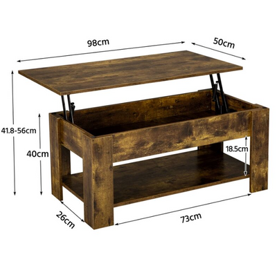 Table Basse Industrielle Plateau Relevable