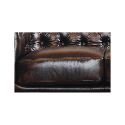 Canapé Chesterfield 3 Places Cuir Marron