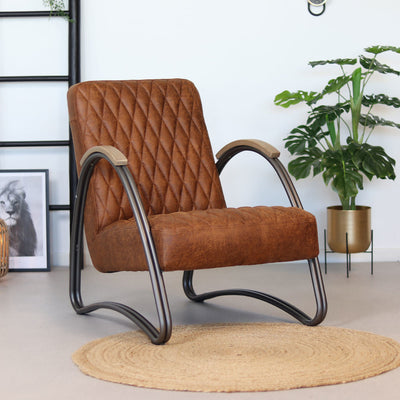 Fauteuil Cuir Cognac Vintage