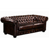 Canapé Chesterfield 3 Places Cuir Marron