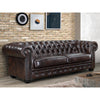 Canapé Chesterfield 3 Places Cuir Marron