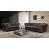 Canapé Chesterfield 3 Places Cuir Marron