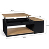 Table Basse Industrielle Relevable Bois et Noir