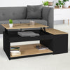 table basse industrielle relevable bois et noir