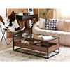 Table Basse Industrielle Bois Metal Verre