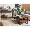 Table Basse Industrielle Bois Metal et Verre