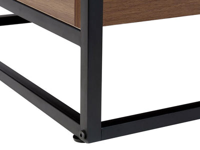 Table Basse Industrielle Bois Metal et Verre