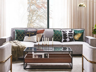 Table Basse Industrielle Bois Metal et Verre